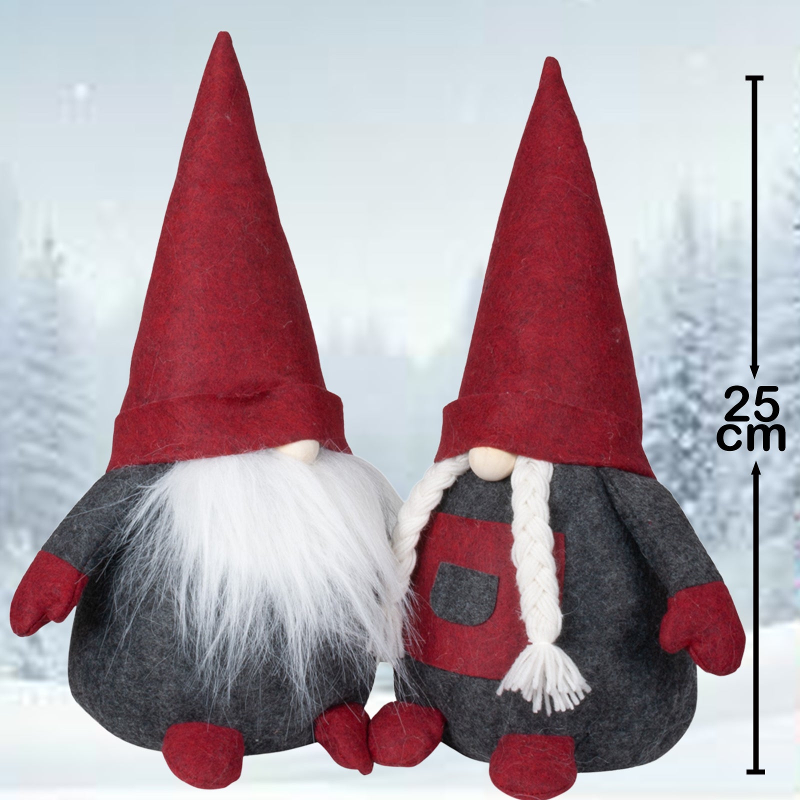 Wichtel 18-30cm sitzend, Pärchen, 2 Stück