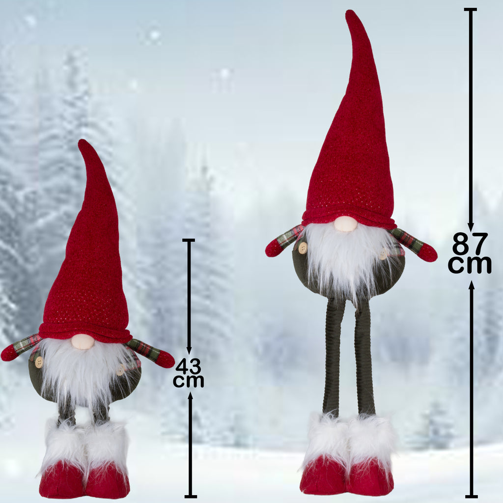 Weihnachtswichtel mit Teleskopbeinen variable Größe von 43cm bis 87cm