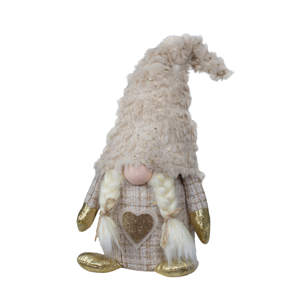 Wichtel, 2 Designs, 34cm sitzend Dekofigur mit Goldakzenten