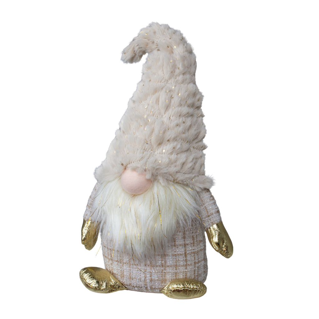 Wichtel, 2 Designs, 34cm sitzend Dekofigur mit Goldakzenten