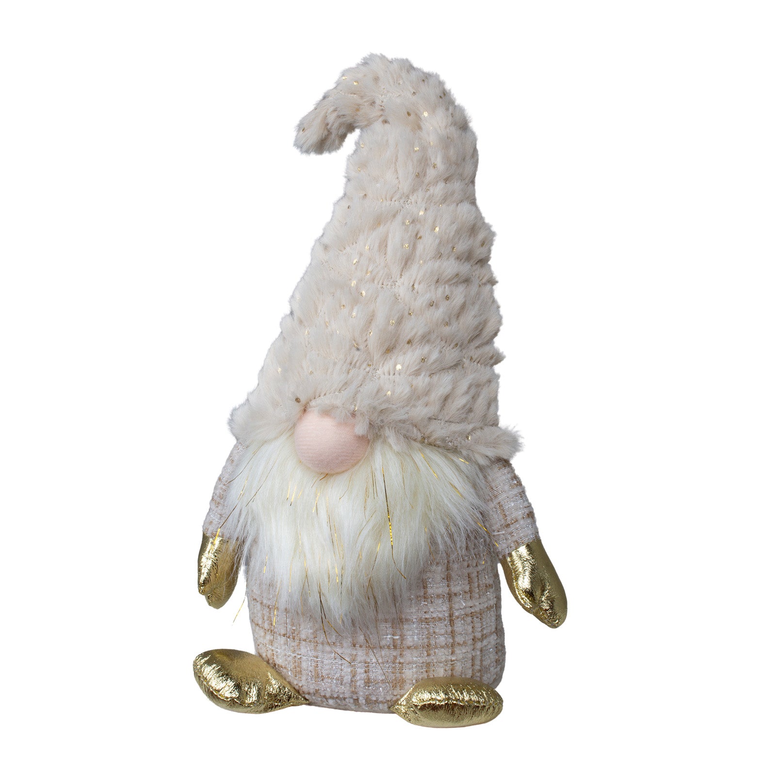 Wichtel, 2 Designs, 34cm sitzend Dekofigur mit Goldakzenten