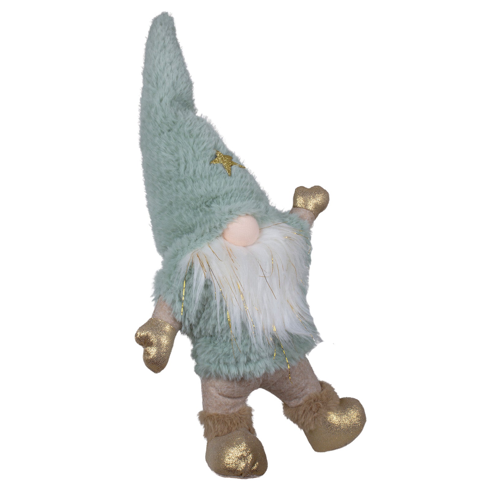 Weihnachtswichtel mit Mütze & Goldakzenten 30cm (45cm) stehend