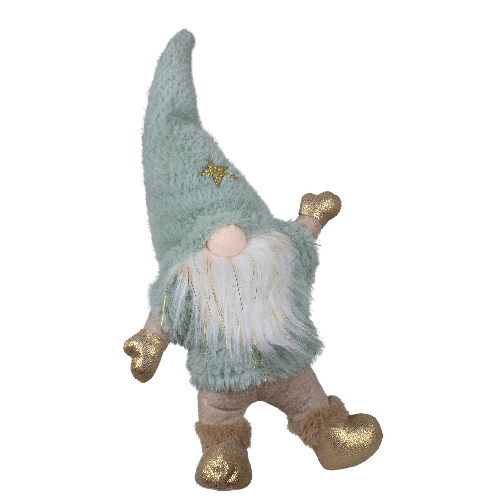 Weihnachtswichtel mit Mütze & Goldakzenten 30cm (45cm) stehend