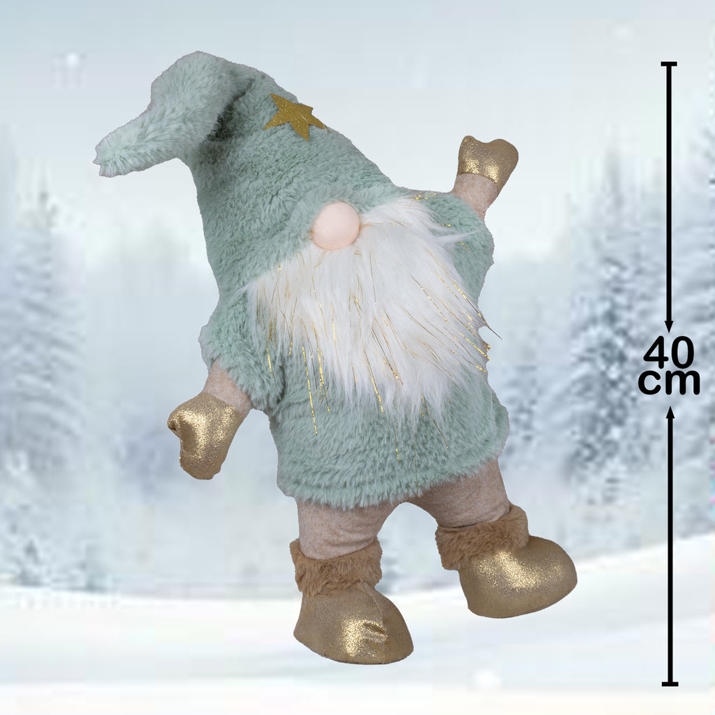 Weihnachtswichtel mit Mütze & Goldakzenten 40cm (66cm) stehend