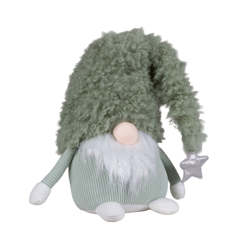 Kuscheliger Wichtel mit grüner Mütze & silbernem Stern 54 cm