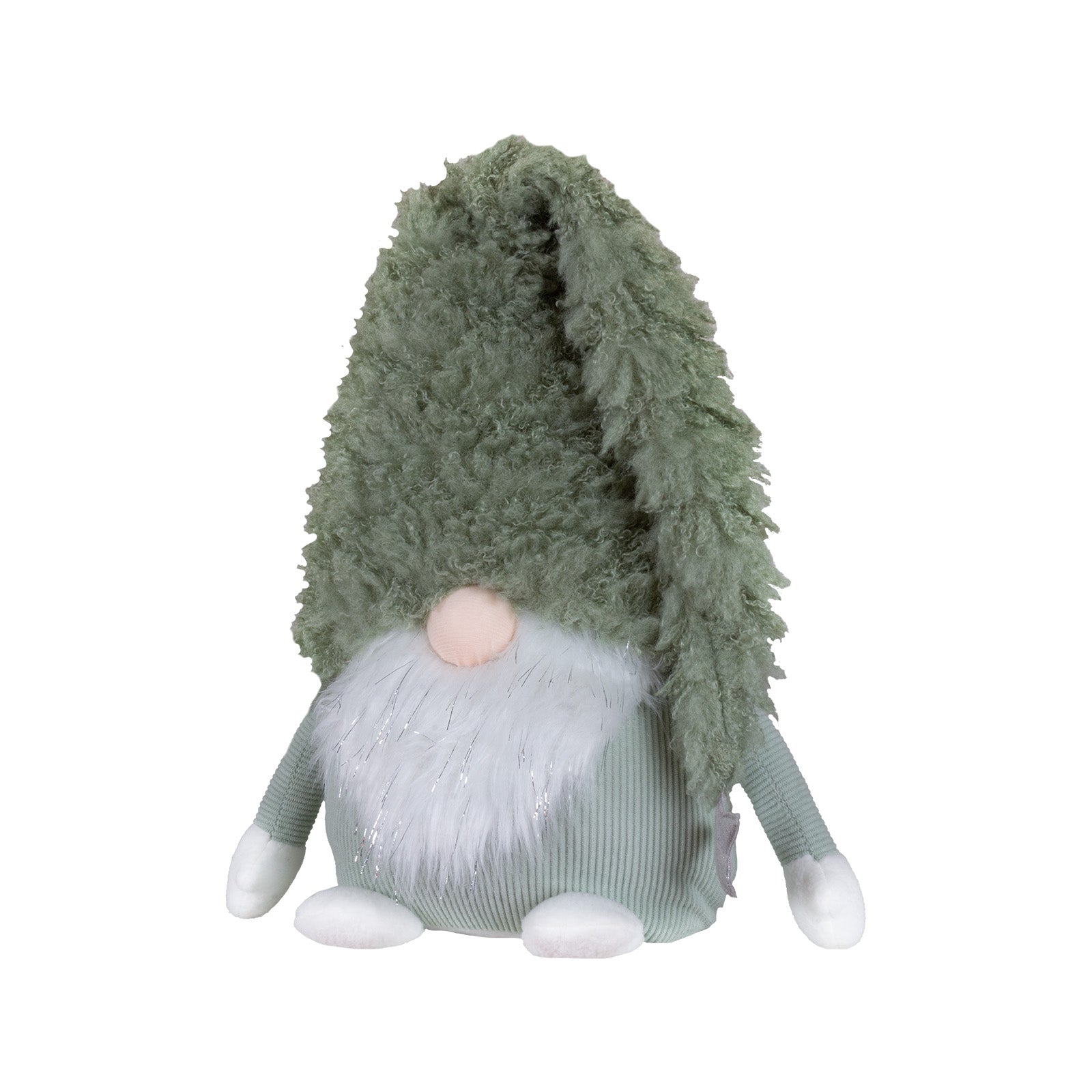 Kuscheliger Wichtel mit grüner Mütze & silbernem Stern 63 cm