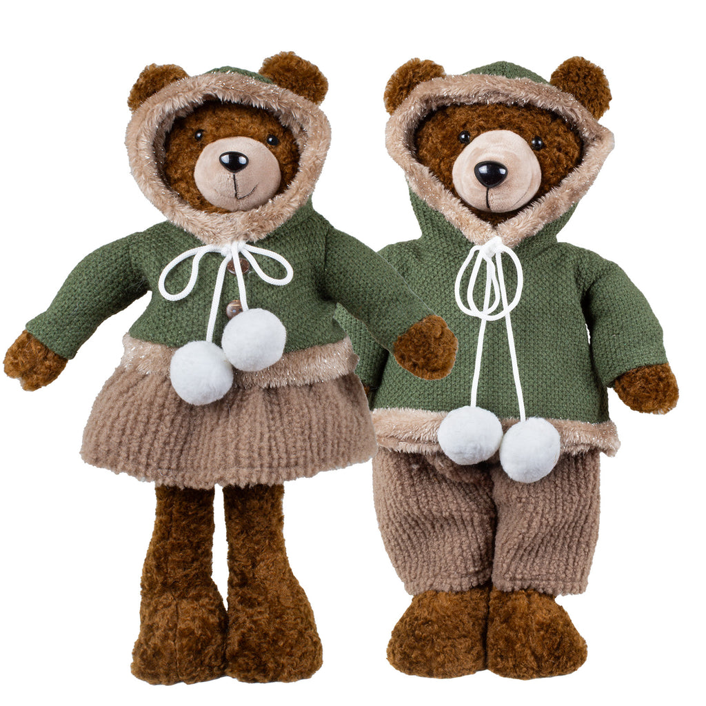 Weihnachtsbären 40cm stehend, 2 Designs mit Kapuzenjacken