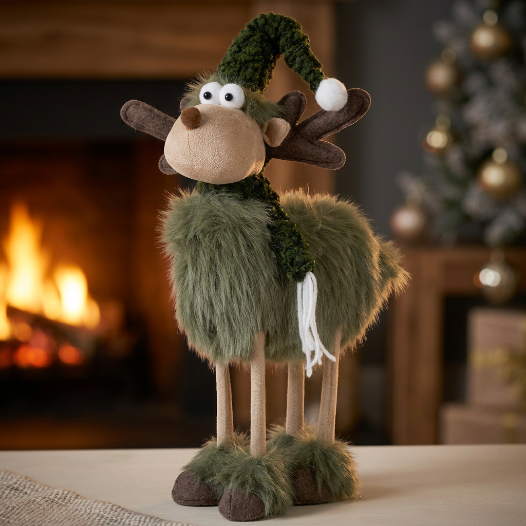 Elch 41cm (55 cm) stehend - süße Weihnachtsfigur für festliche Stimmung