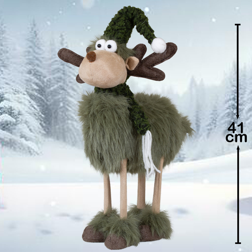 Elch 41cm (55 cm) stehend - süße Weihnachtsfigur für festliche Stimmung