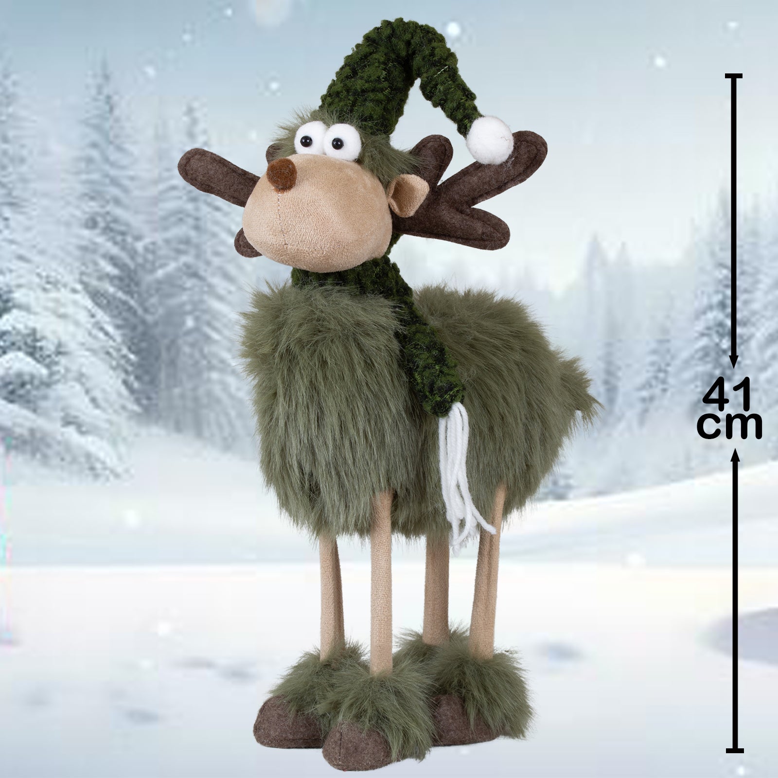 Elch 41cm (55 cm) stehend - süße Weihnachtsfigur für festliche Stimmung