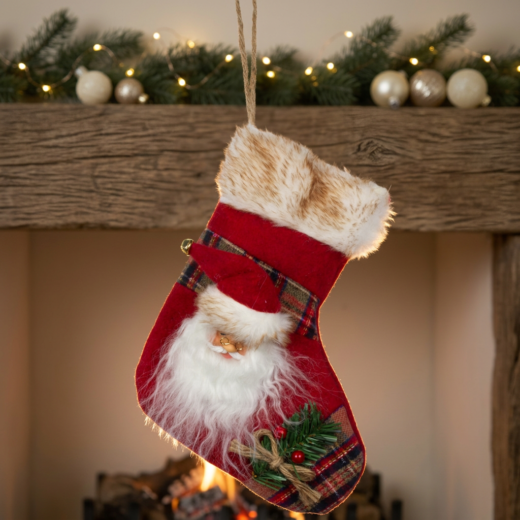 Weihnachtsstrumpf 28cm - Klassische Weihnachtsdeko für Ihr Zuhause