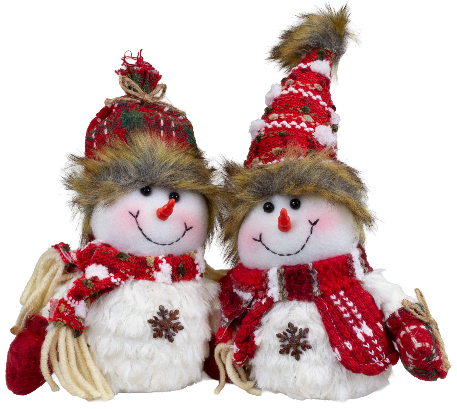Schneemänner-Paar 25 cm, 2 Designs, festliche Weihnachtsdeko