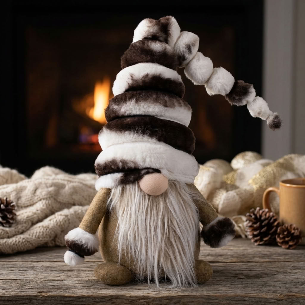 Sitting Gnome 30cm (50cm) – Fluffy Christmas gnome with giant plush hat and long beard