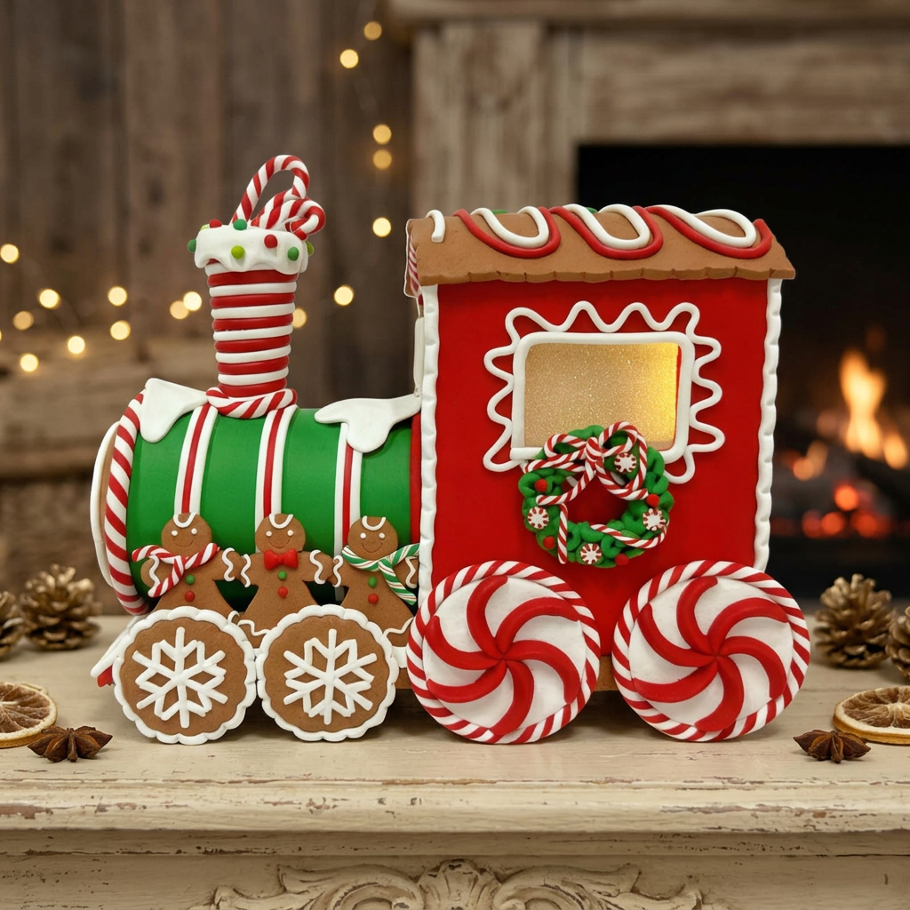 LED Gingerbread Locomotive 26 cm – Luminous Christmas Express