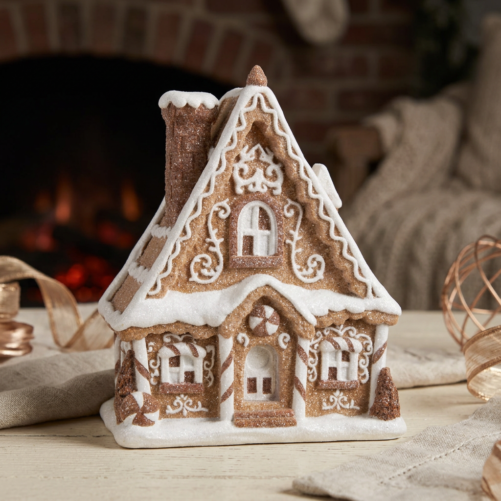 Gingerbread House 16 cm Brown – Detailed Decorative House | Christmas Decoration