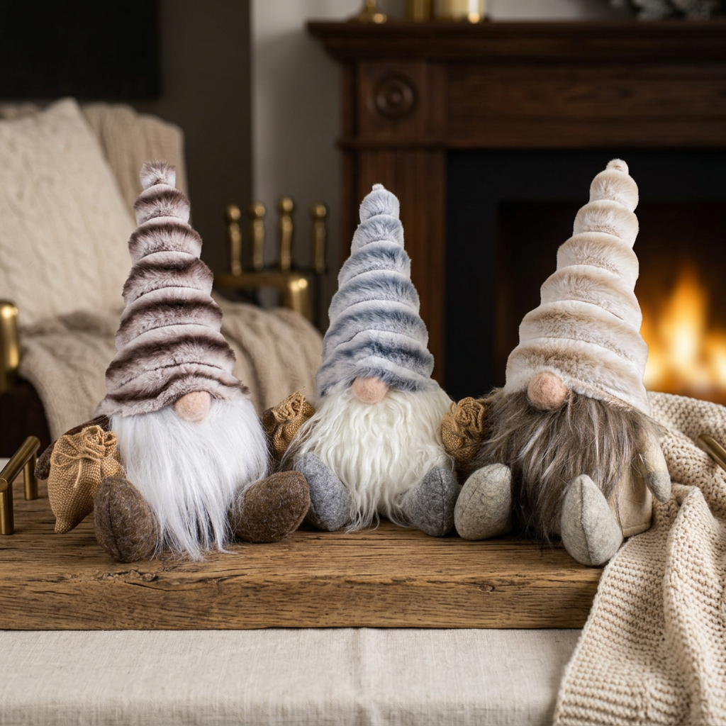 Christmas Gnomes 30 cm, 3 Designs sitting, 3 Pieces | Christmas Decoration