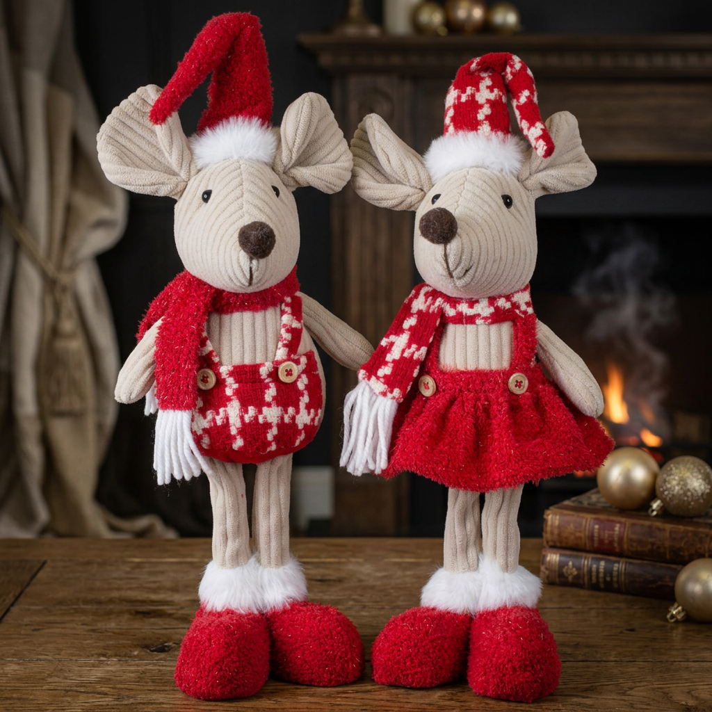 Christmas Mice 48 cm, standing, 2 designs, 2 pieces | Christmas decoration