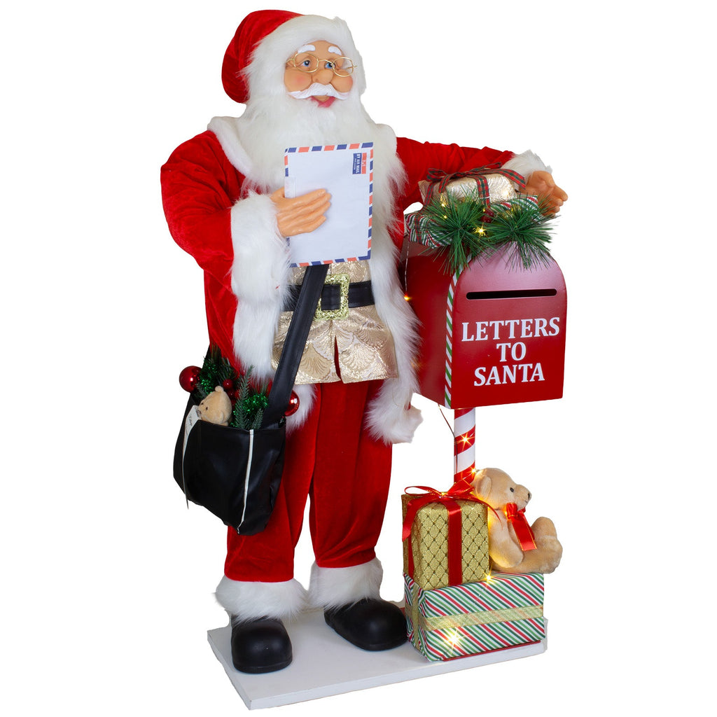 Weihnachtsmann 90cm Briefkasten mit LED + Musik