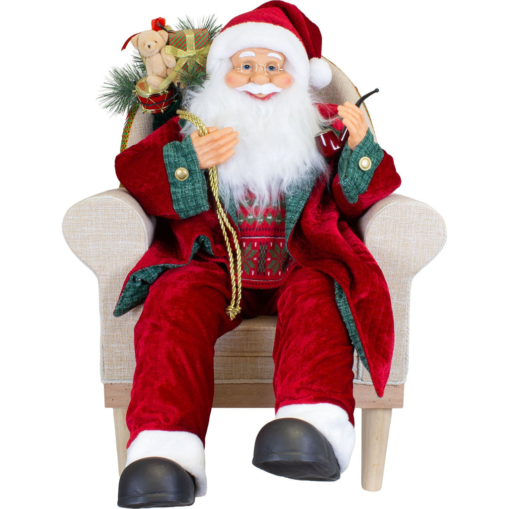 Weihnachtsmann 80cm im Sessel