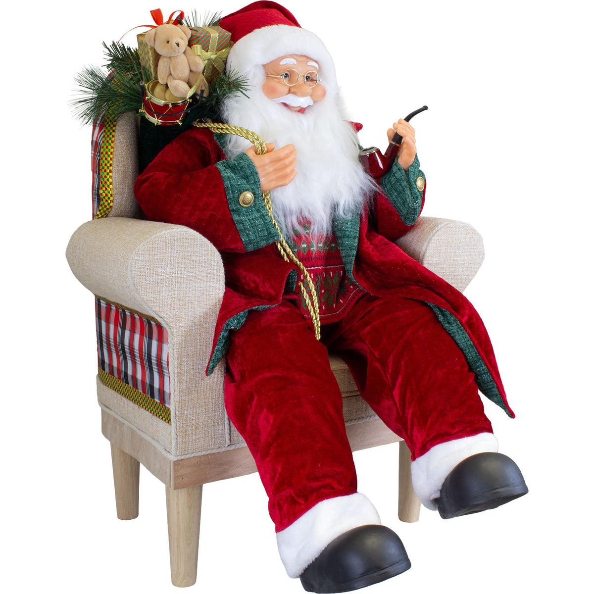 Weihnachtsmann 80cm im Sessel