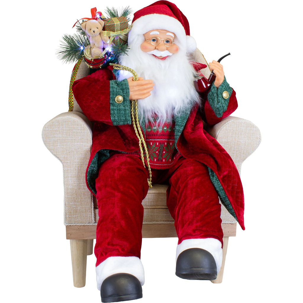 Weihnachtsmann 80cm im Sessel