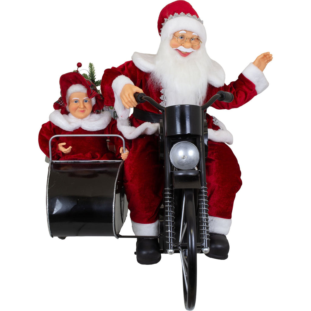 Weihnachtsmann 80cm auf Motorrad mit Animation