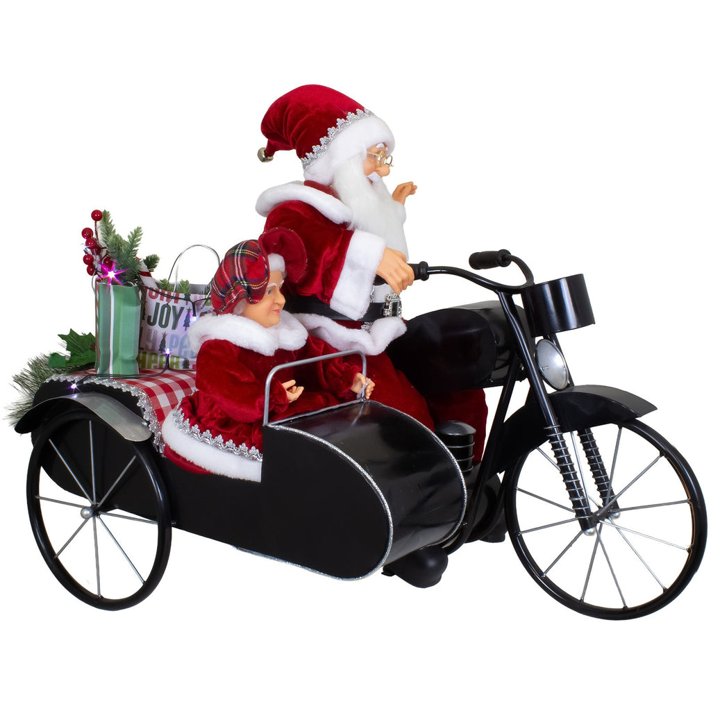Weihnachtsmann 80cm auf Motorrad mit Animation
