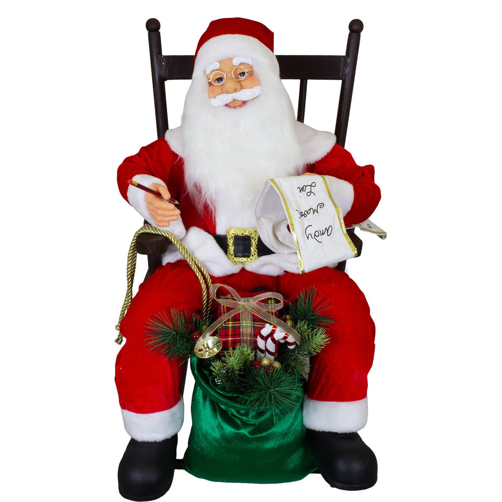 Weihnachtsmann 80cm auf Stuhl mit Animation