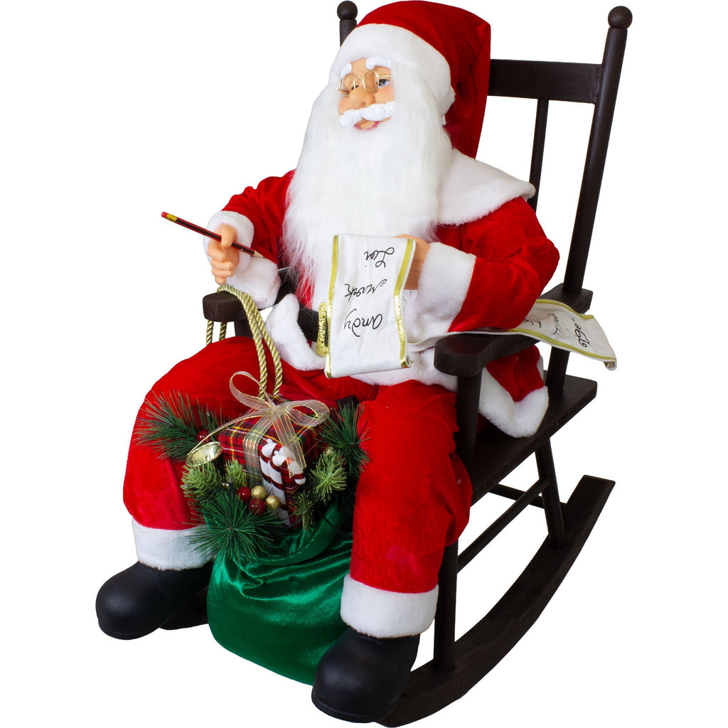 Weihnachtsmann 80cm auf Stuhl mit Animation