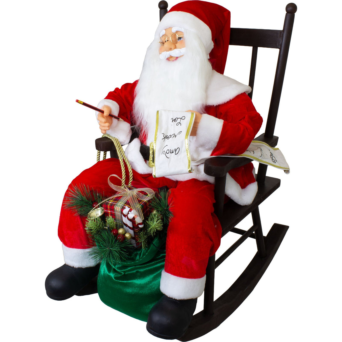Weihnachtsmann 80cm auf Stuhl mit Animation