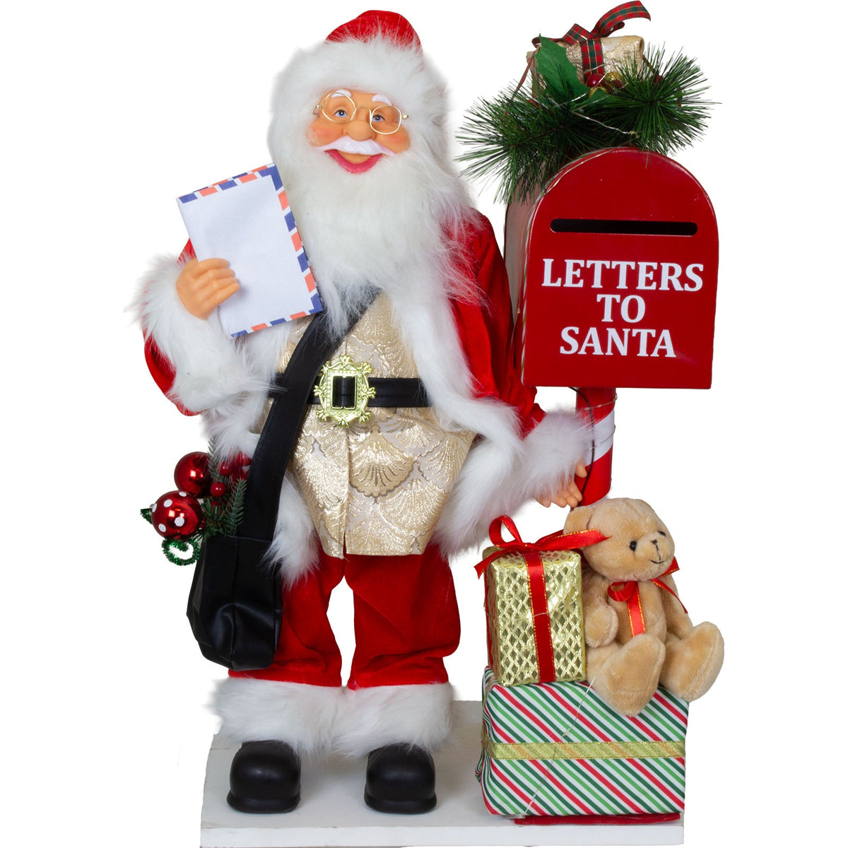 Weihnachtsmann 60cm Briefkasten mit Animation