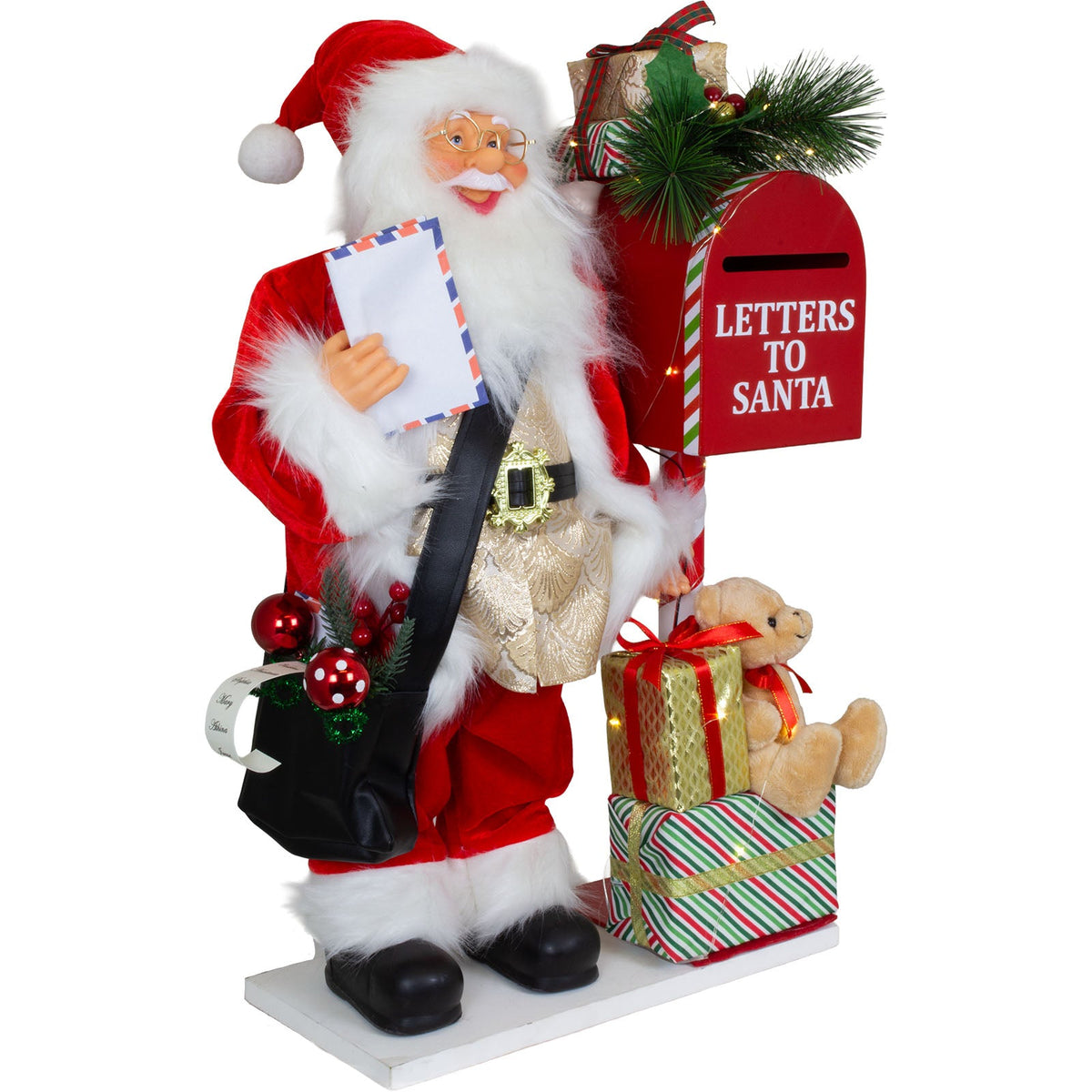 Weihnachtsmann 60cm Briefkasten mit Animation