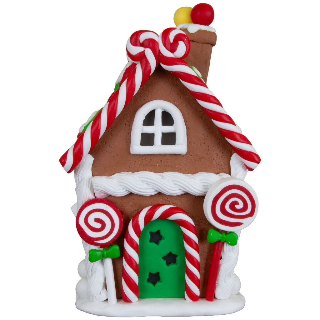 LED Lebkuchenhaus 14cm, Polyclay(6)