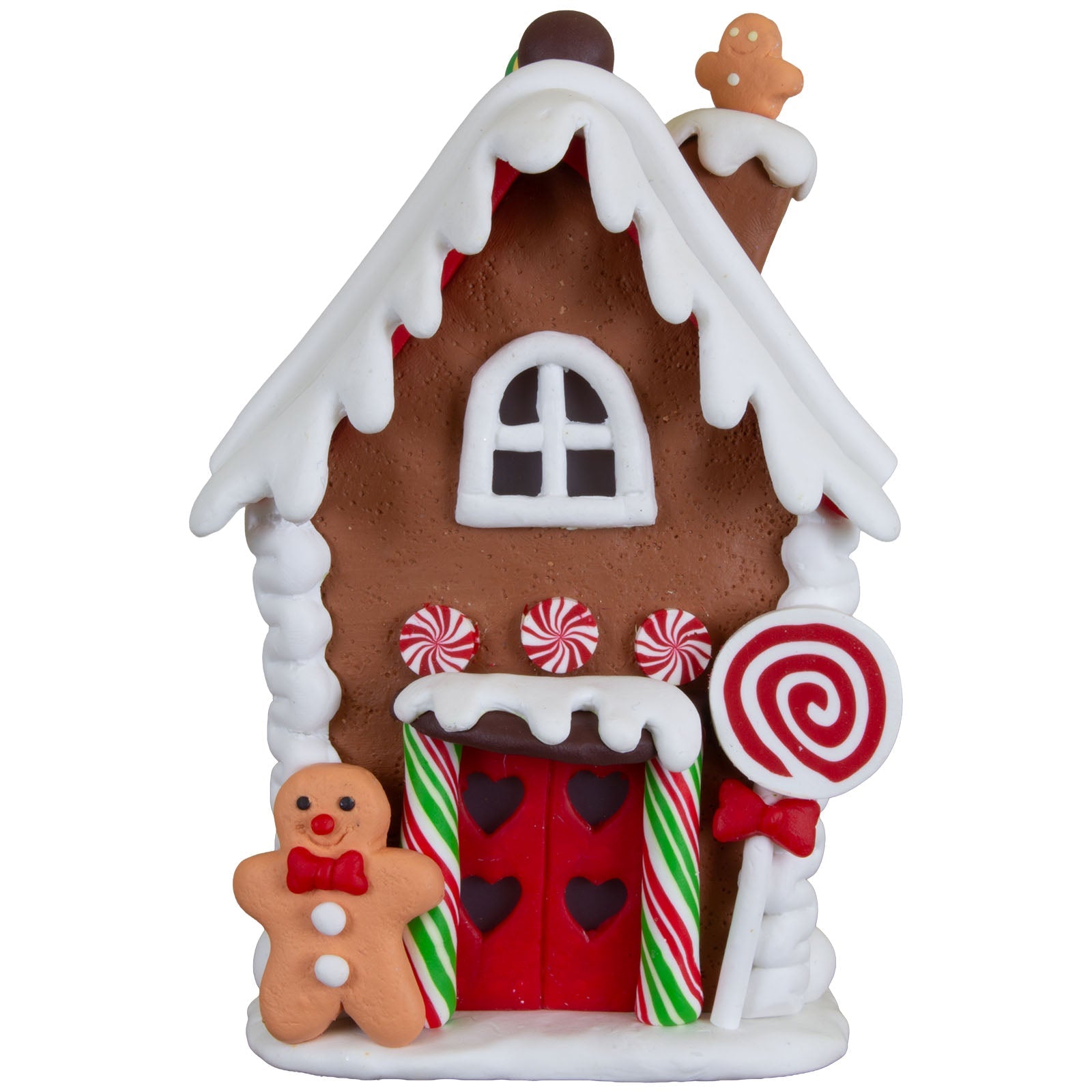 LED Lebkuchenhaus 14cm, Polyclay(6)