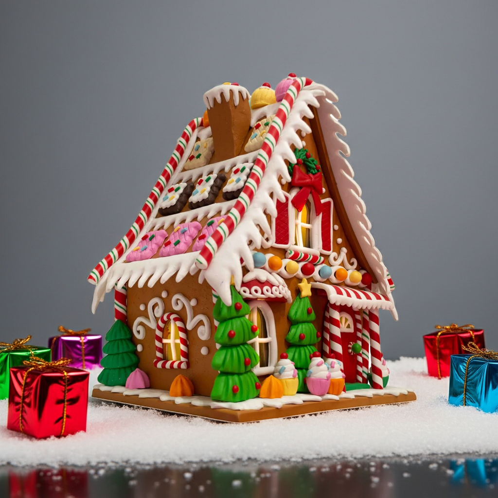 LED Lebkuchenhaus 26cm bunt