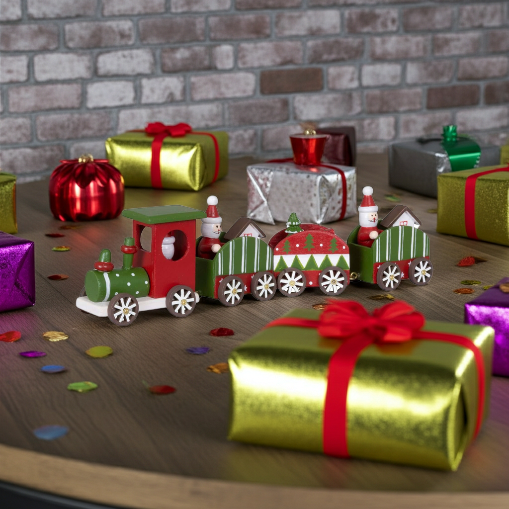 Holz Eisenbahn 26cm Weihnachtszug