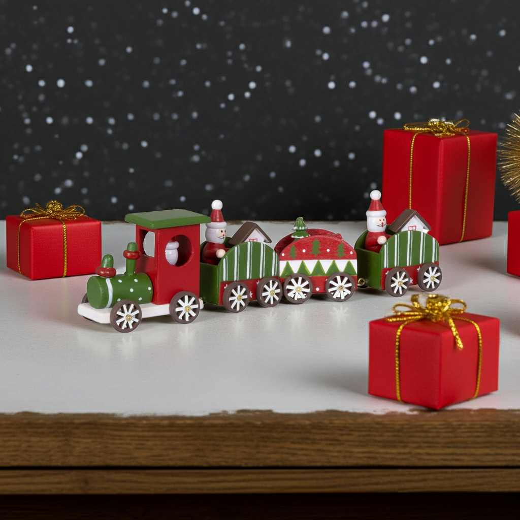 Holz Eisenbahn 26cm Weihnachtszug