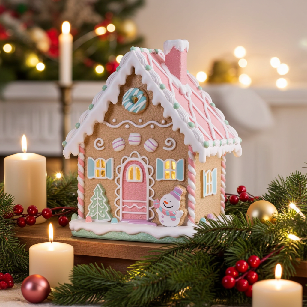 LED Lebkuchenhaus 26cm bunt