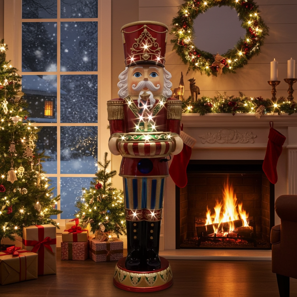 LED XXL Nussknacker 152cm mit Musik