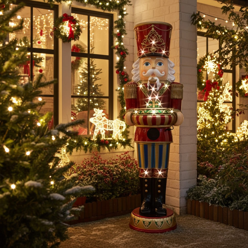 LED XXL Nussknacker 152cm mit Musik