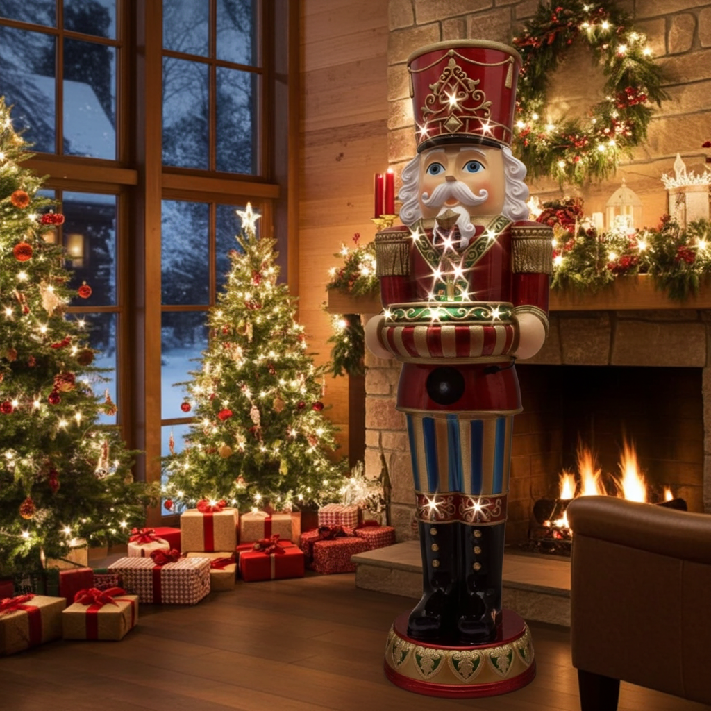 LED XXL Nussknacker 152cm mit Musik