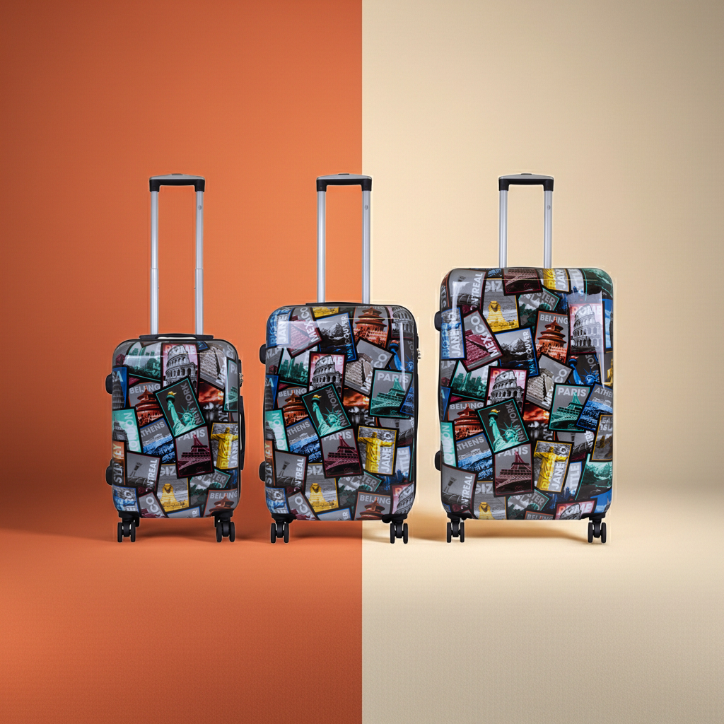 Hartschale Motiv-Kofferset 3tlg City Postkarten