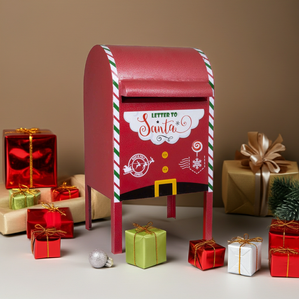 Weihnachtlicher Deko Briefkasten 52cm aus Metall