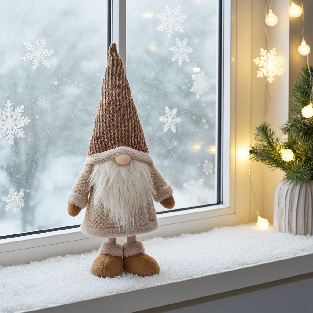 Weihnachtswichtel mit Teleskopbeine braun 45-67cm (64-90cm)