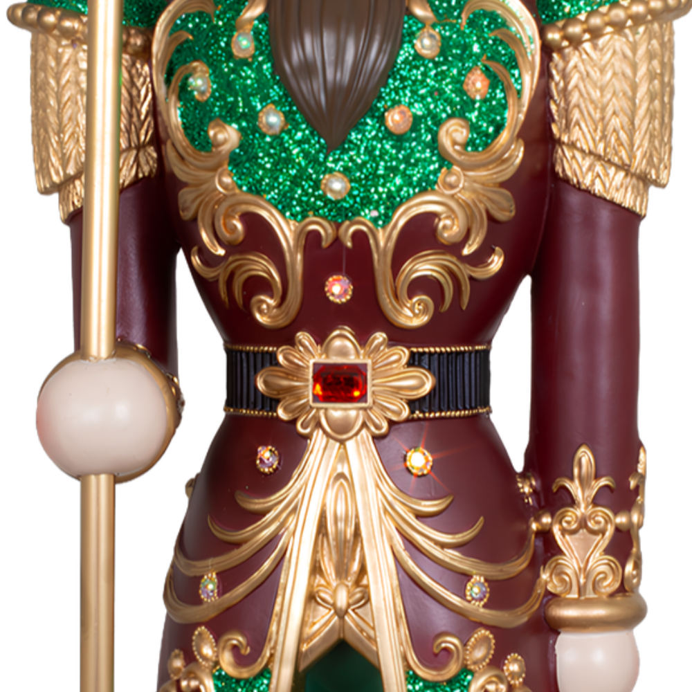 XL Nussknacker Größe ca.120cm mit LED-Licht / Candy Christmas in braun-rot-grün