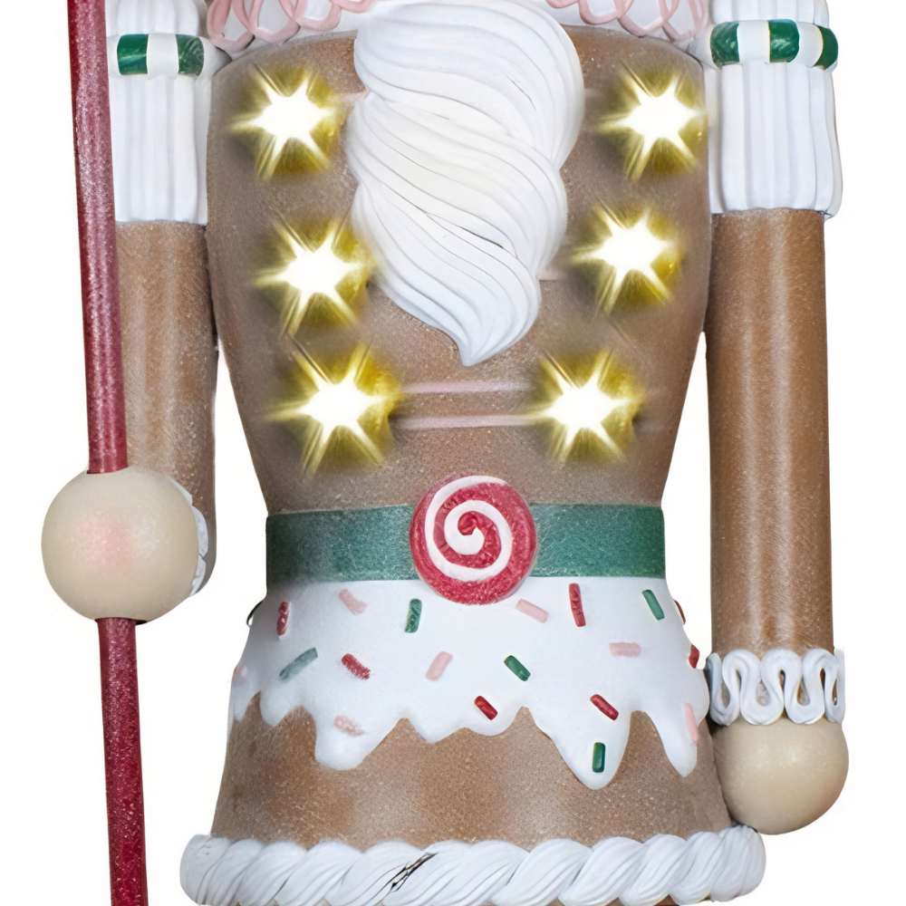 XXL Nussknacker Größe ca.155cm mit LED-Licht / Candy Christmas in braun-rot-grün