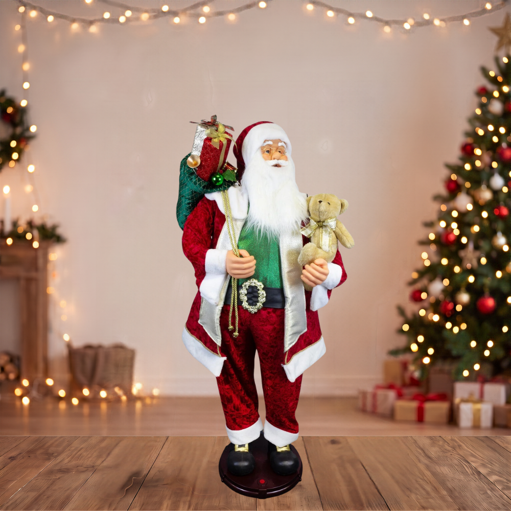Animierter tanzender Weihnachtsmann ca.150cm – Santa mit Animation & Musik