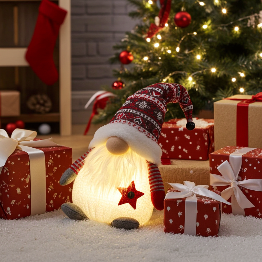 Wichtel mit LED 42cm (50cm) sitzend, 2 Stück