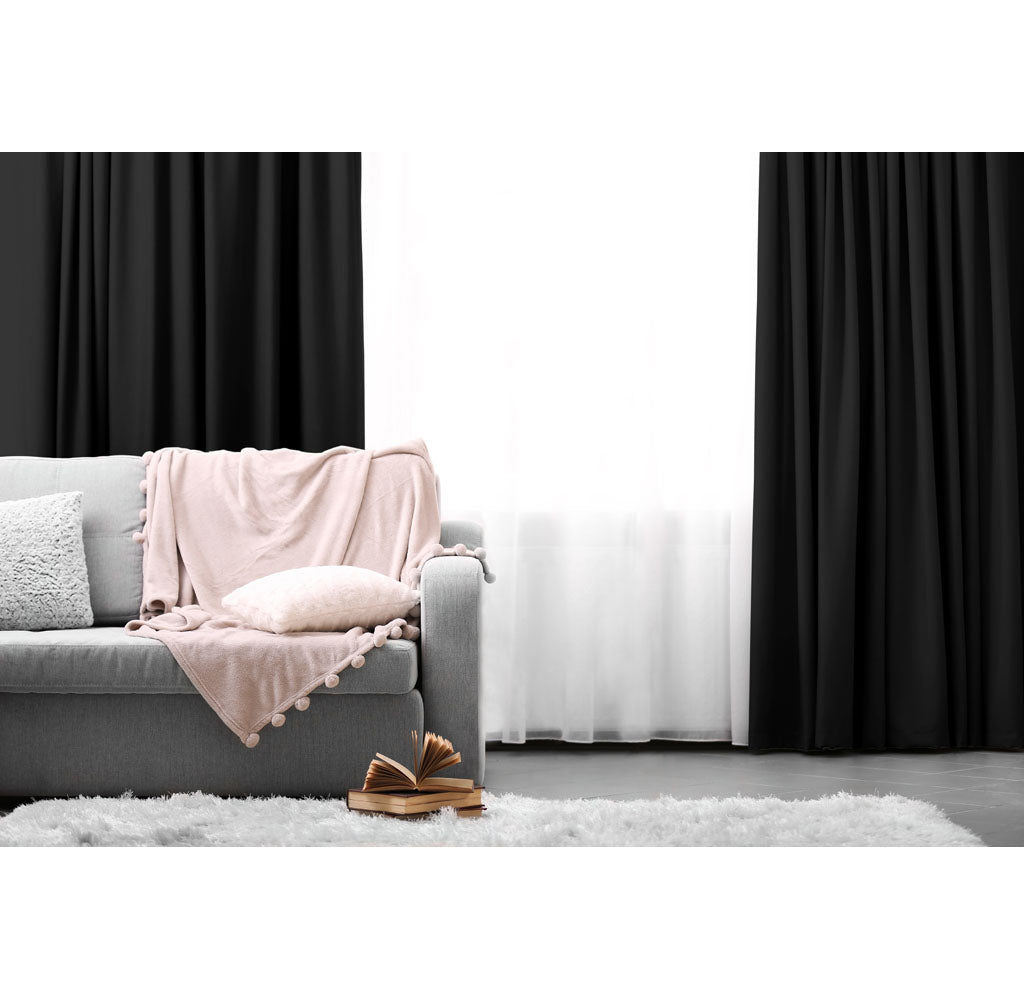 Doppelpack Verdunkelungsvorhang mit Haken, 150x250cm