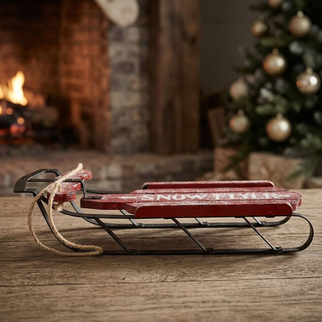 XL Tischdeko Schlitten 42cm